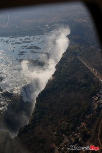 Waterfalls view from plane 